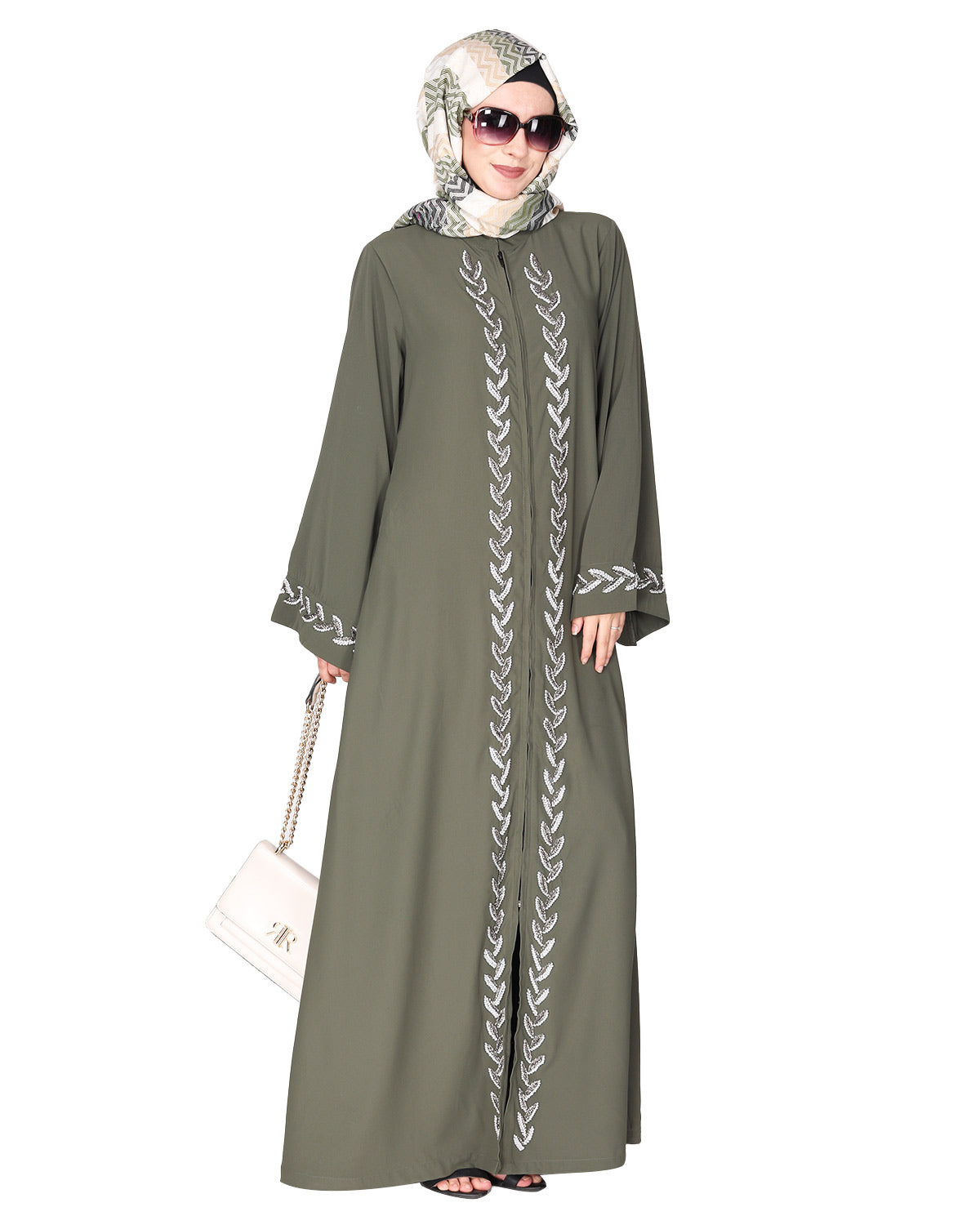 Extraordinary Pearl Drop Leaves abaya