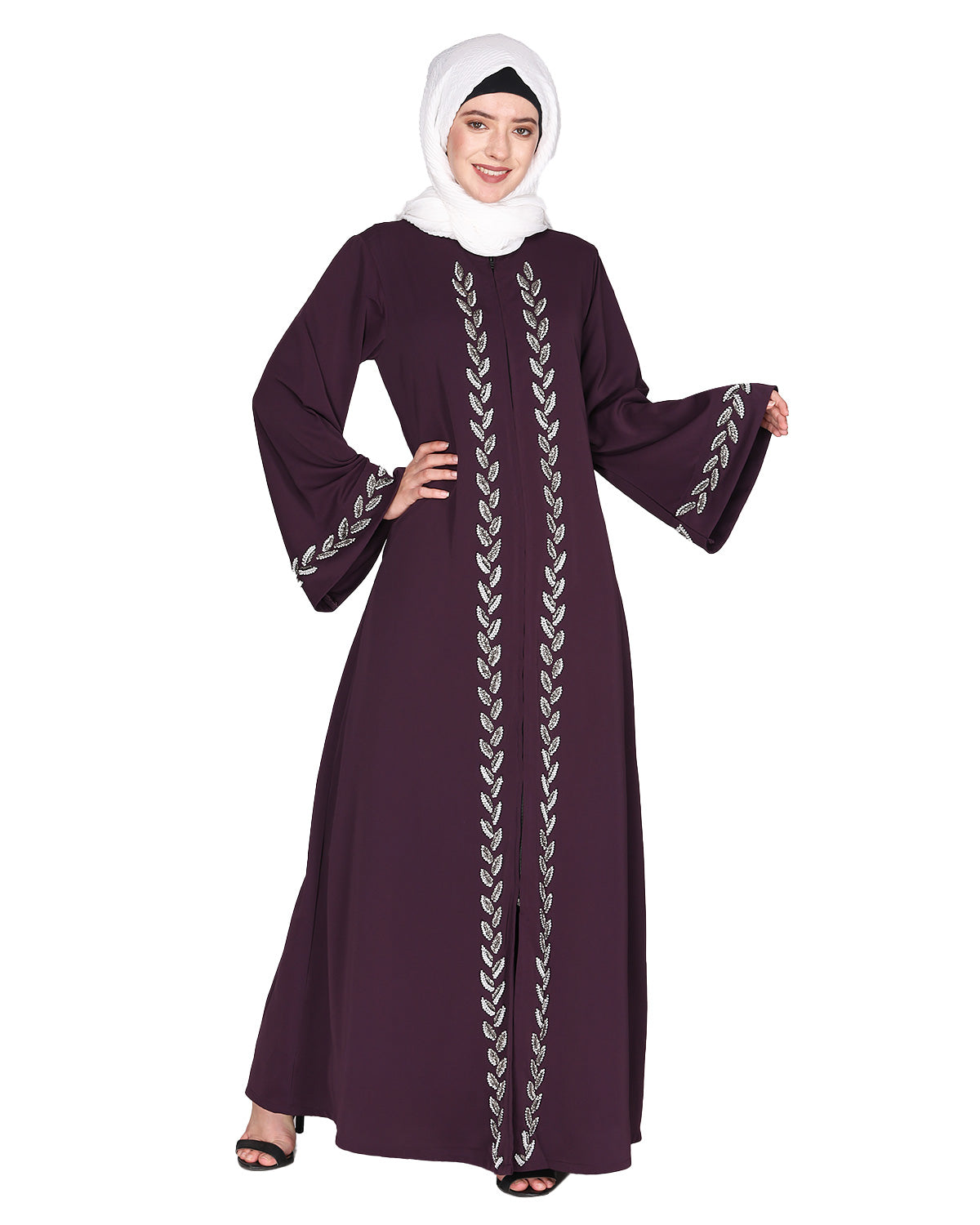 Extraordinary Pearl Drop Leaves abaya