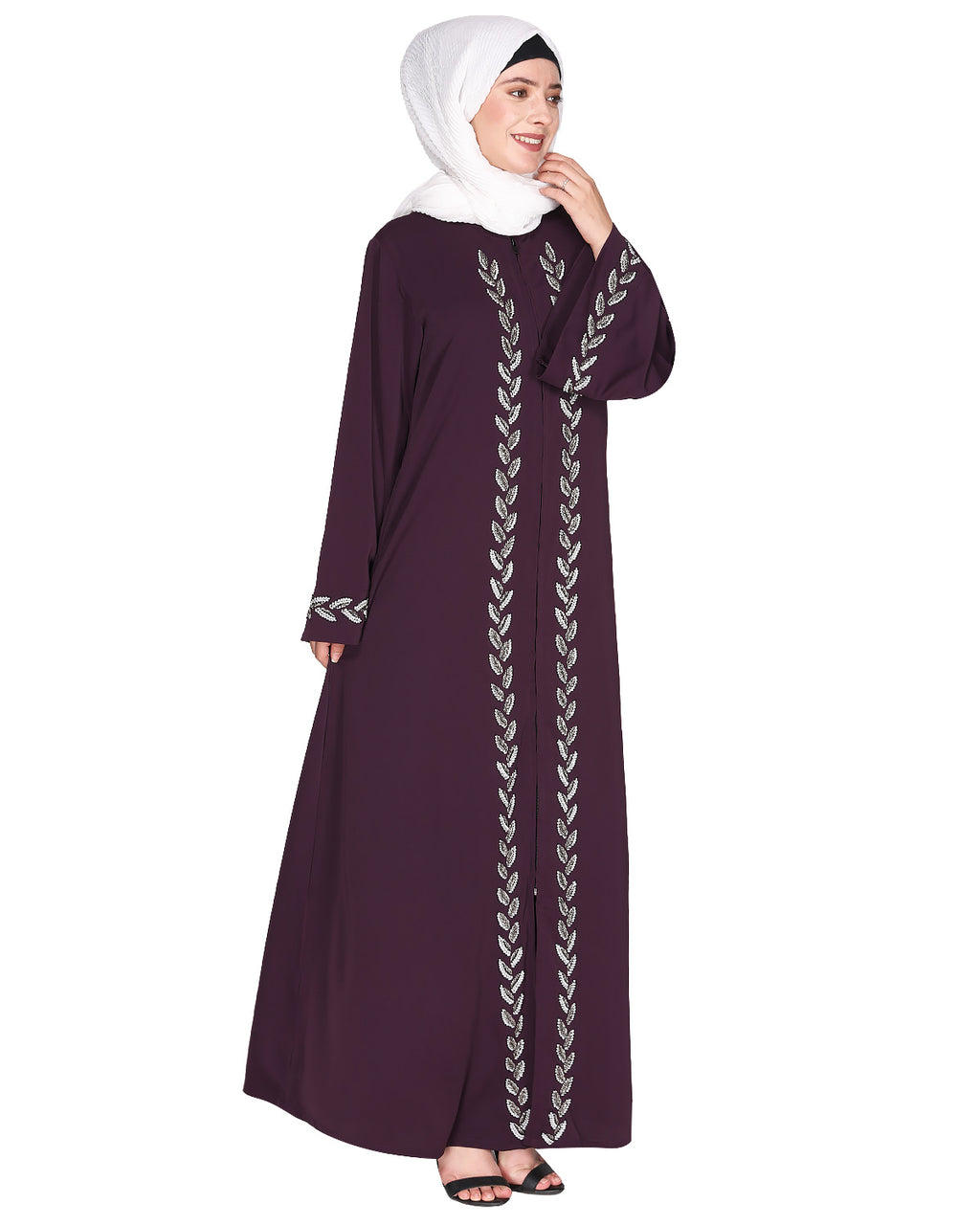 Extraordinary Pearl Drop Leaves abaya