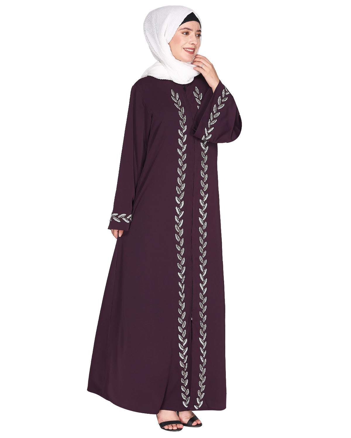 Extraordinary Pearl Drop Leaves abaya