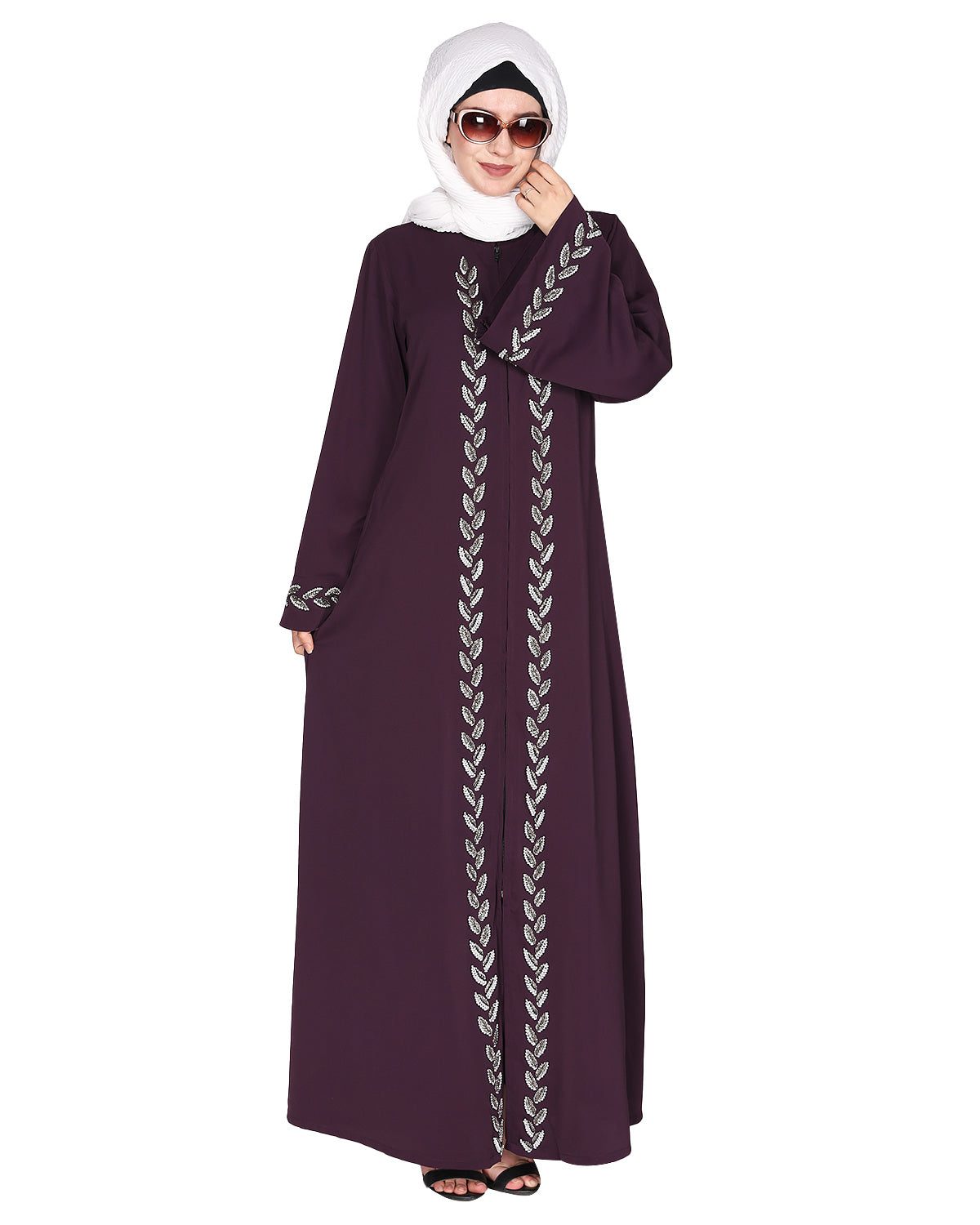 Extraordinary Pearl Drop Leaves abaya