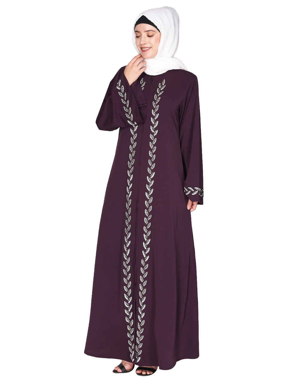 Extraordinary Pearl Drop Leaves abaya