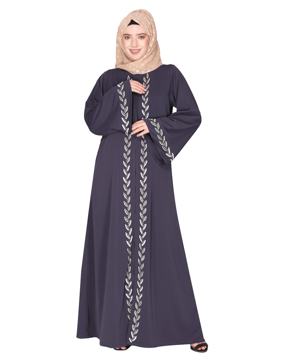 Extraordinary Pearl Drop Leaves abaya