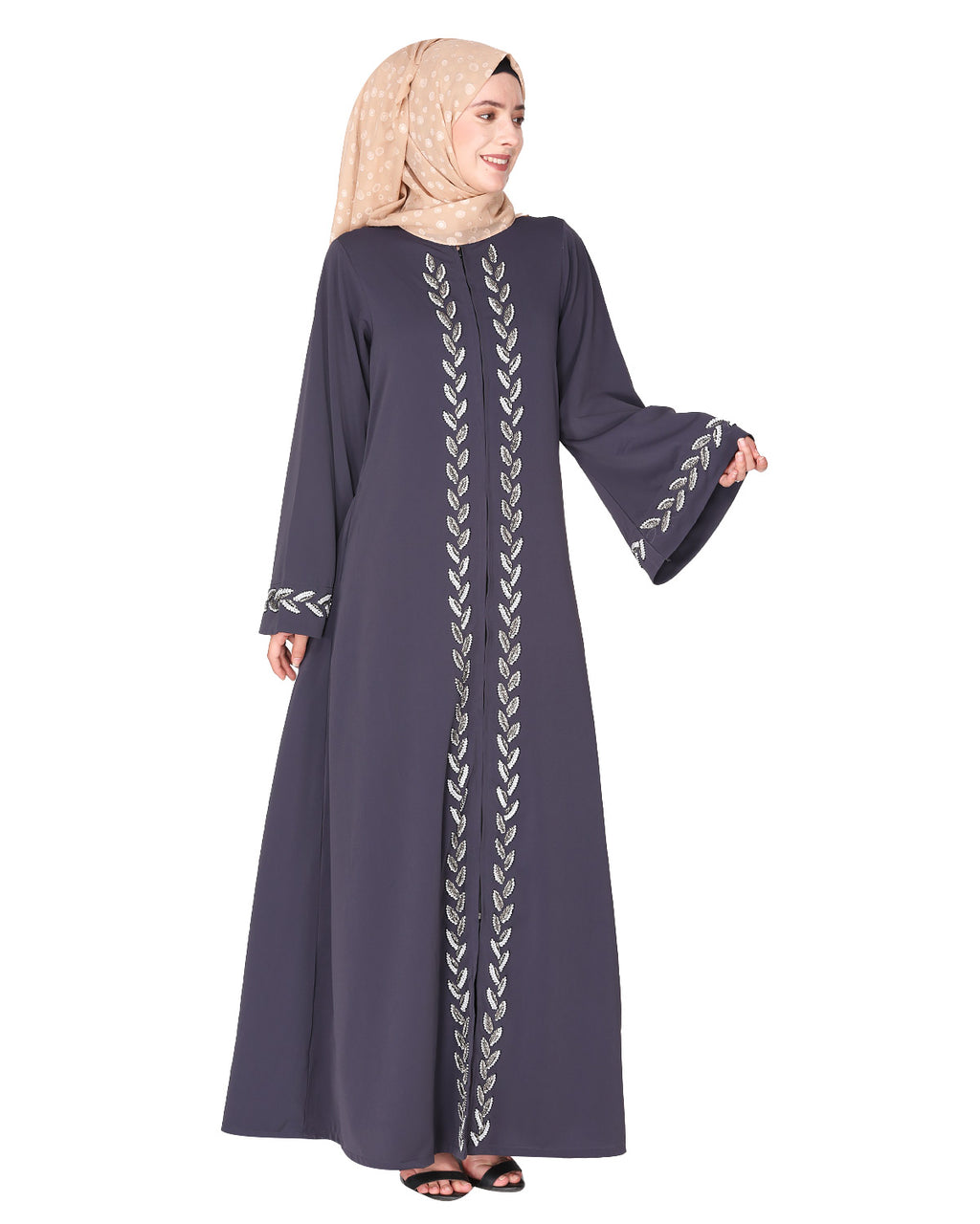 Extraordinary Pearl Drop Leaves abaya