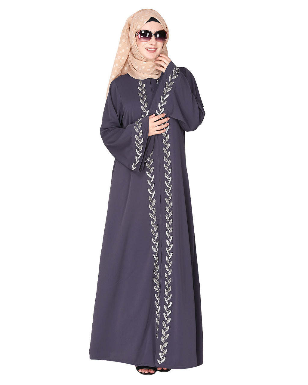 Extraordinary Pearl Drop Leaves abaya