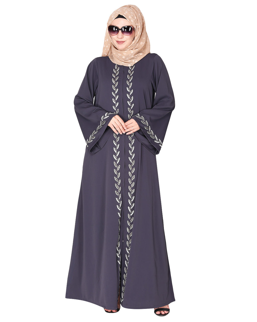 Extraordinary Pearl Drop Leaves abaya