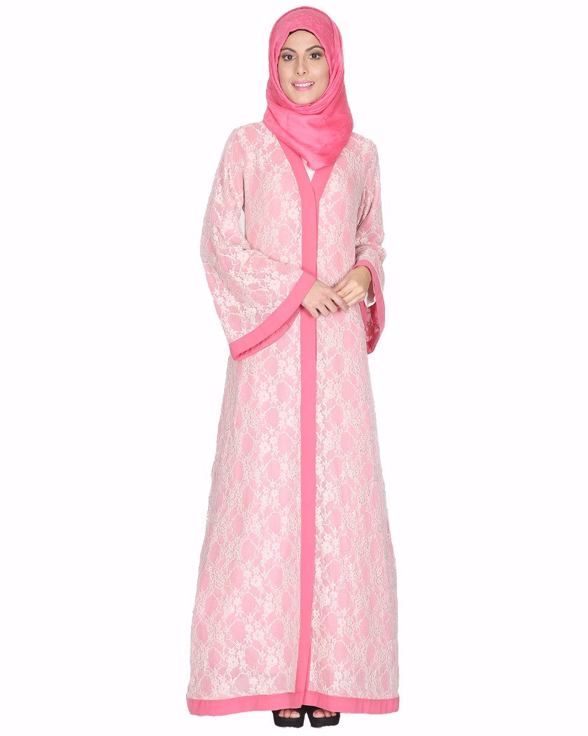 Double Layer Laced Abaya