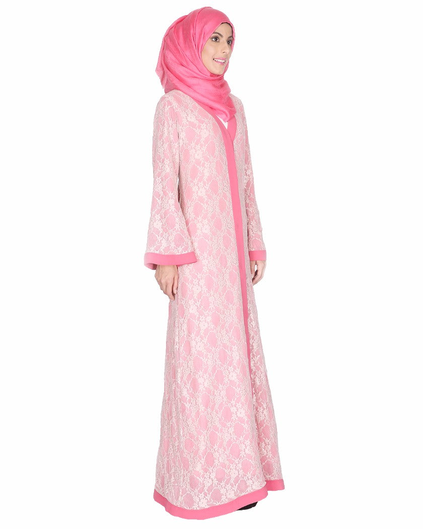 Double Layer Laced Abaya