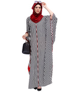 Black And White Striped Kaftan