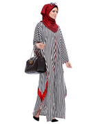 Black And White Striped Kaftan